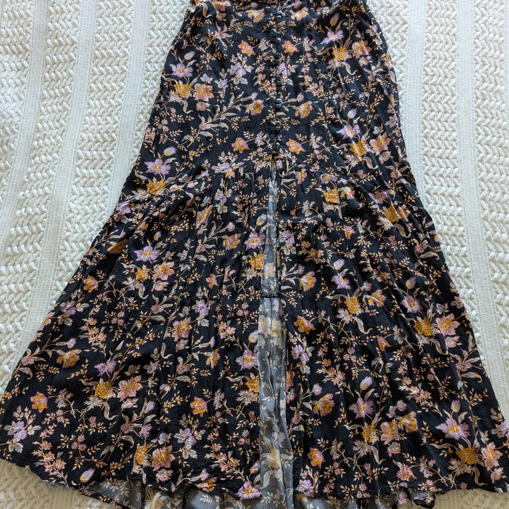 Floral Black Skirt